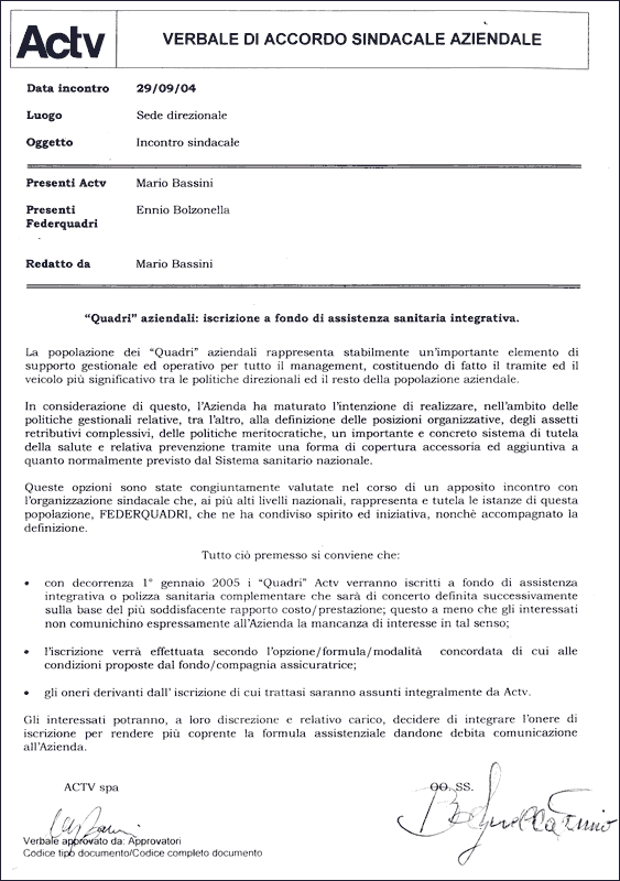Accordo con Actv